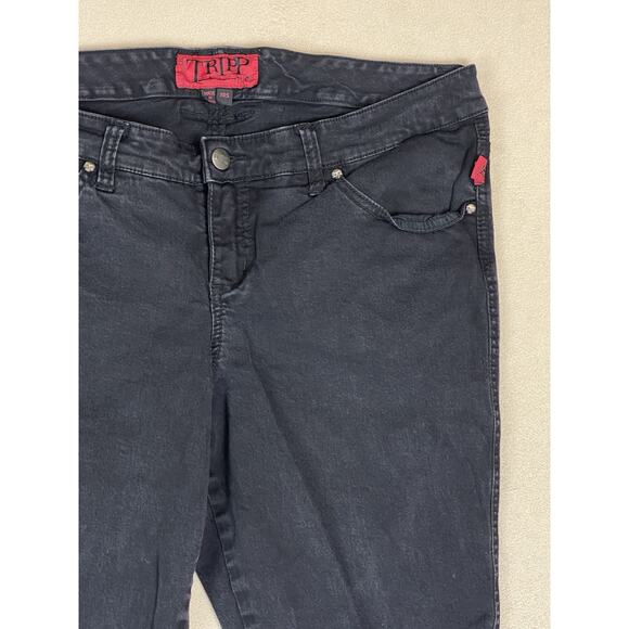 Tripp Nyc Jeans Womens 14S Black‎ Curve T Back Skinny 5 Pocket Zip Fly Denim - Picture 2 of 13